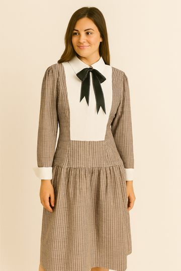 PERIOD INSPIRED STRETCH JACQUARD DRESS