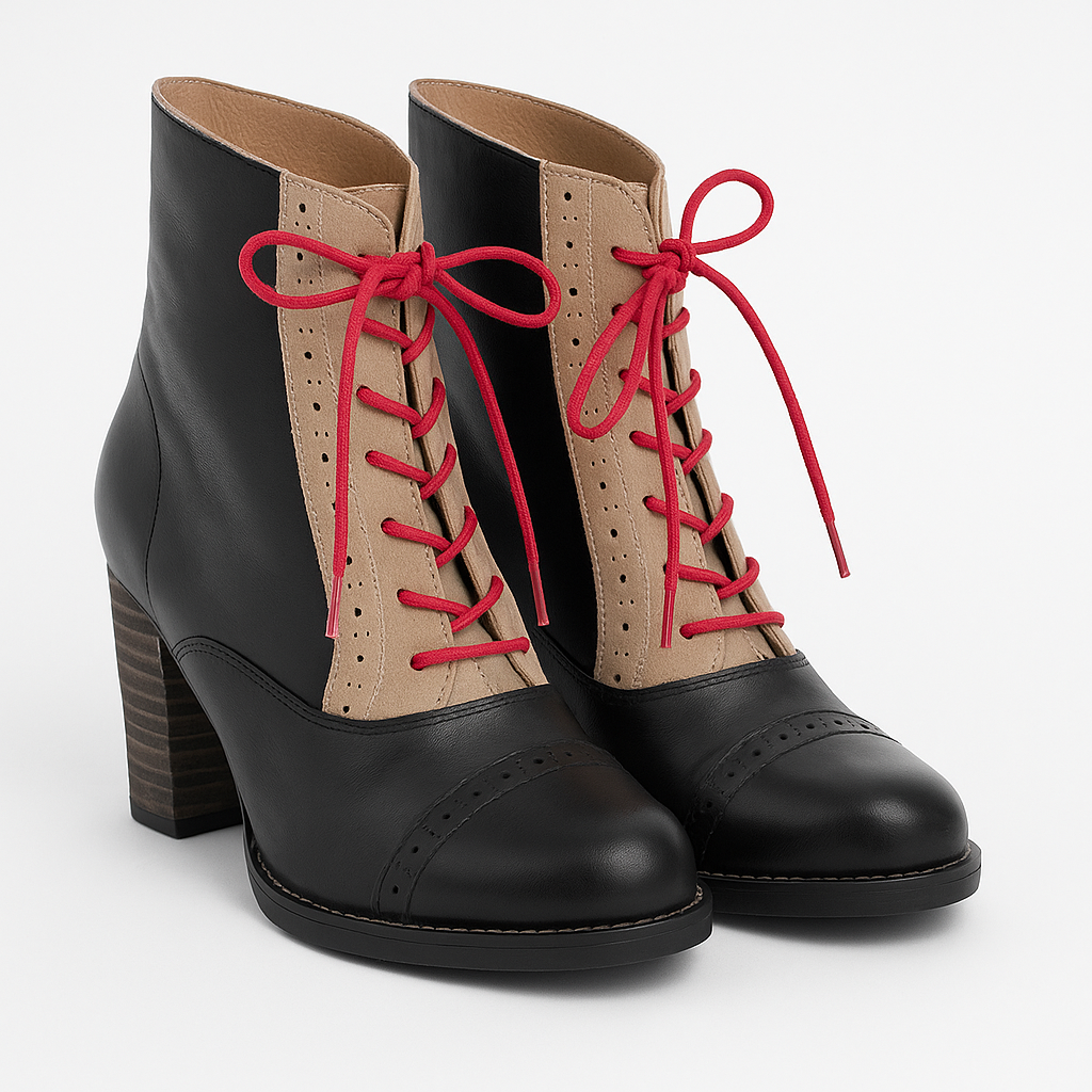 3 TONE LACE UP ANKLE BOOT