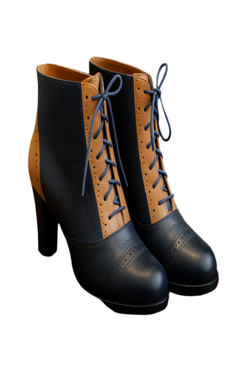 3 TONE LACE UP ANKLE BOOT