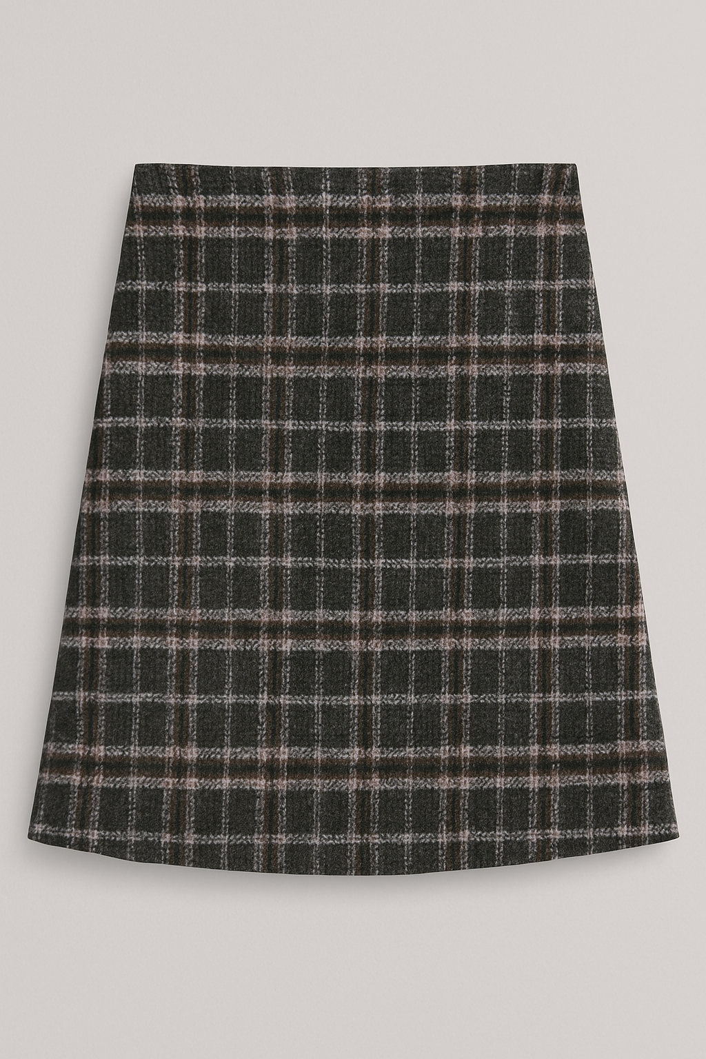 CHARCOAL WOOL "A" LINE SKIRT
