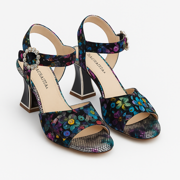 MULTI COLOURED DIAMONTE SANDALS