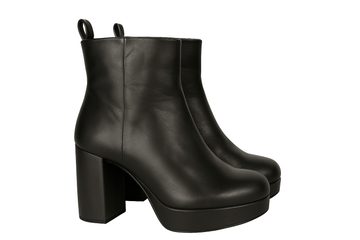 BLACK PLATFORM ANKLE BOOTS