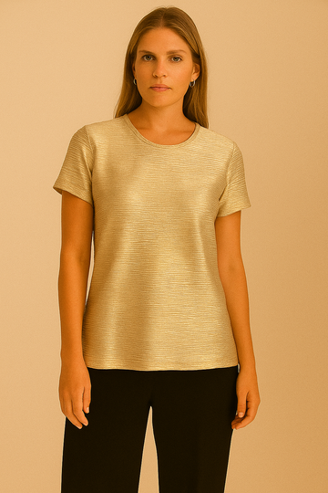 GOLD SHORT SLEEVE BLOUSE