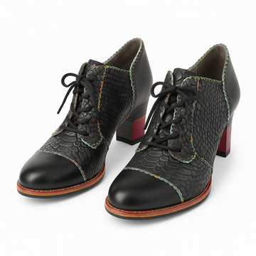 MULTI COLOURED LACE UP ANKLE BOOTS