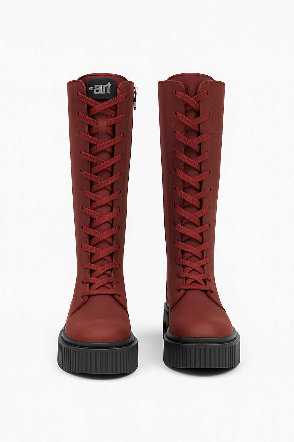 YORK - BURDEOS HIGH LACE UP BOOTS