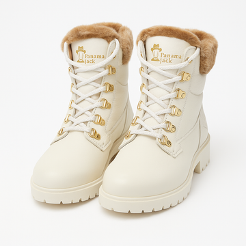 WHITE FUR LEATHER BOOTS