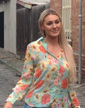 Long sleeved floral cuffed blouse (3)