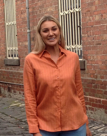 Long sleeved striped linen_cotton cuffed blouse (2)