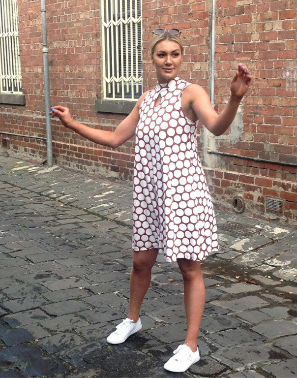 bamboo tan _white spot dress (2)